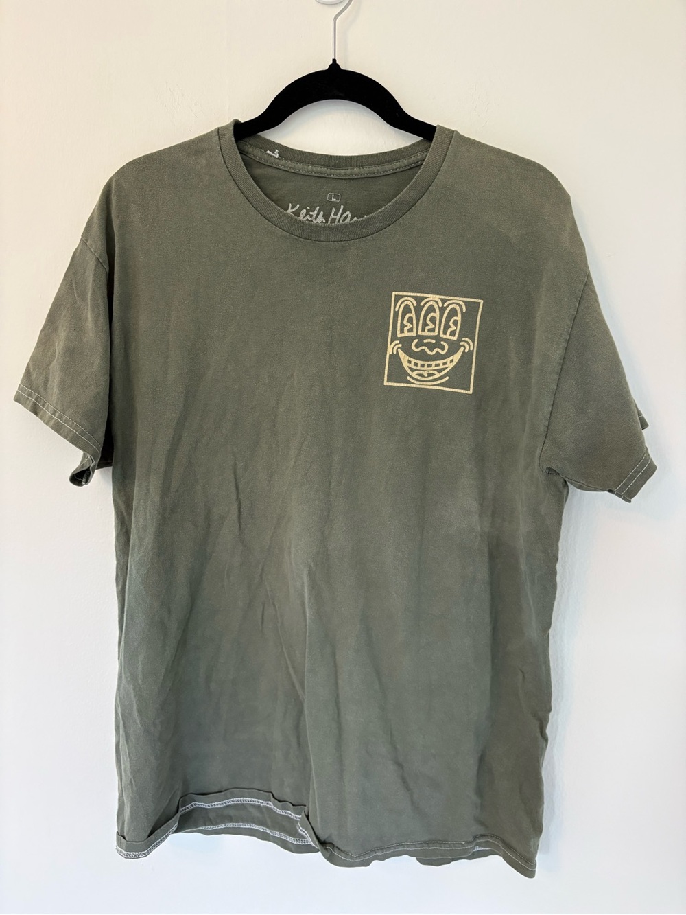Keith Haring Olive Green Short-Sleeve Graphic Tee